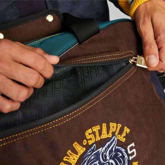PUMA x STAPLE Messenger Bag Vintage Varsity Embroidered Duffel School Travel - Picture 4 of 11